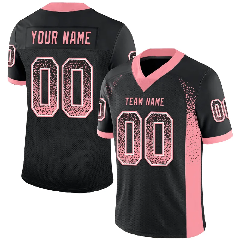 Football Jersey With Anti-Odor Treatment-Custom Black Medium Pink-White Mesh Drift Fashion Football Jersey