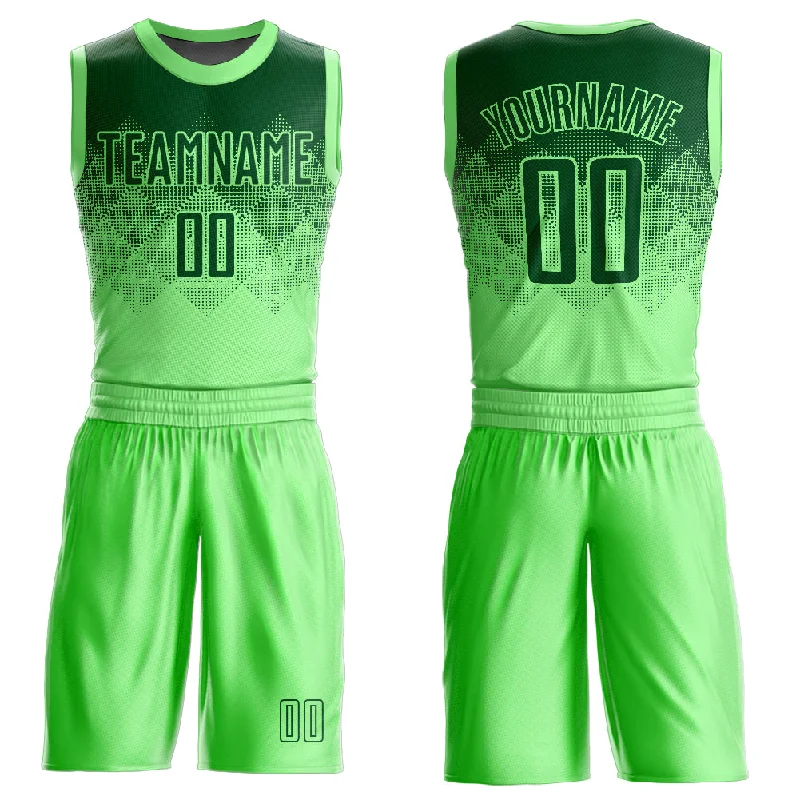 Basketball Jersey With Motivational Messages-Custom Pea Green Green Round Neck Sublimation Basketball Suit Jersey