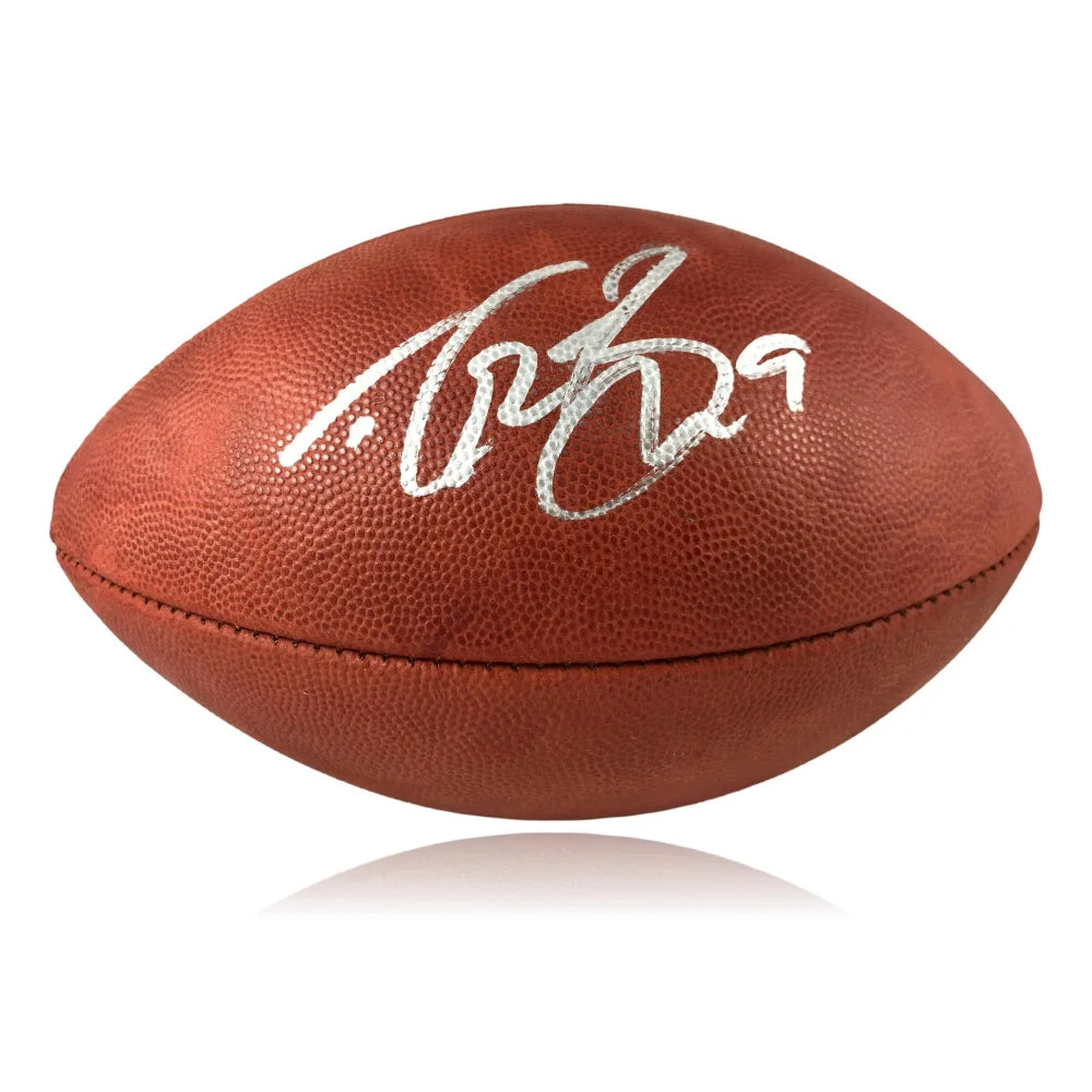 Rugby Try-Drew Brees Autographed Football Saints BAS COA Signed