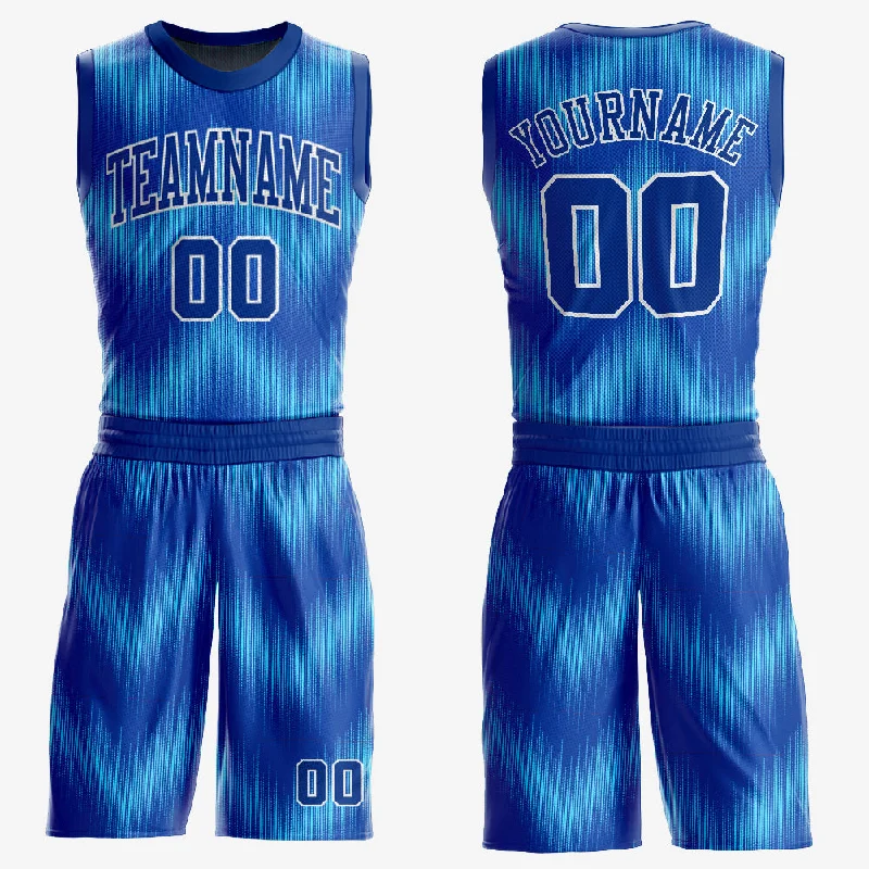 Basketball Jersey With Wrinkle-Free Design-Custom Royal Royal-Light Blue Round Neck Sublimation Basketball Suit Jersey