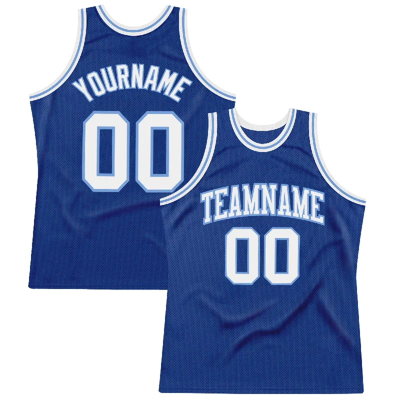 Basketball Jersey For Winter Training-Custom Royal White-Light Blue Authentic Throwback Basketball Jersey