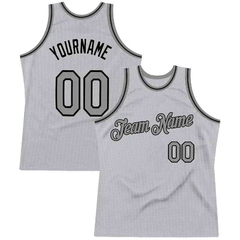 Basketball Jersey With Fade-Resistant Print-Custom Gray Steel Gray-Black Authentic Throwback Basketball Jersey