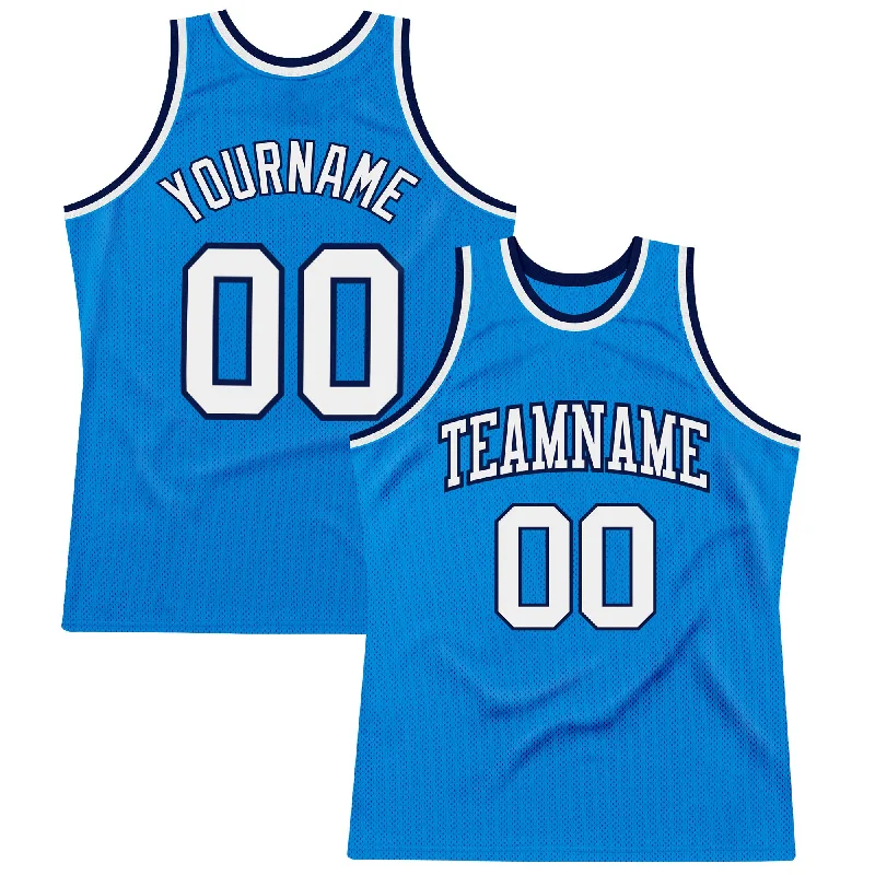 Basketball Jersey For Outdoor Play-Custom Blue White-Navy Authentic Throwback Basketball Jersey