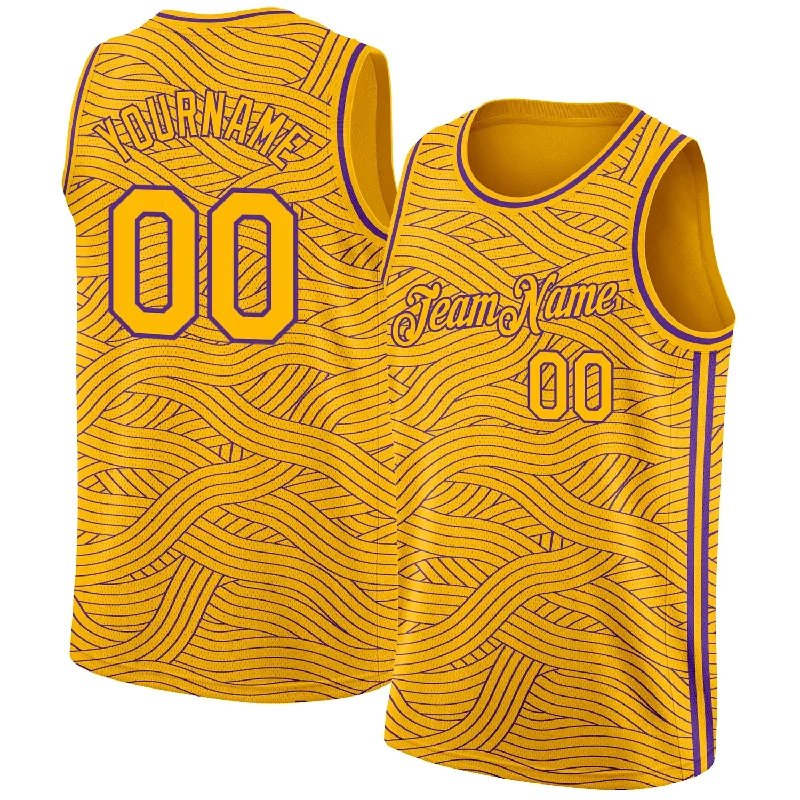 Basketball Jersey With Sustainable Fabric-Custom Gold Purple Authentic City Edition Basketball Jersey