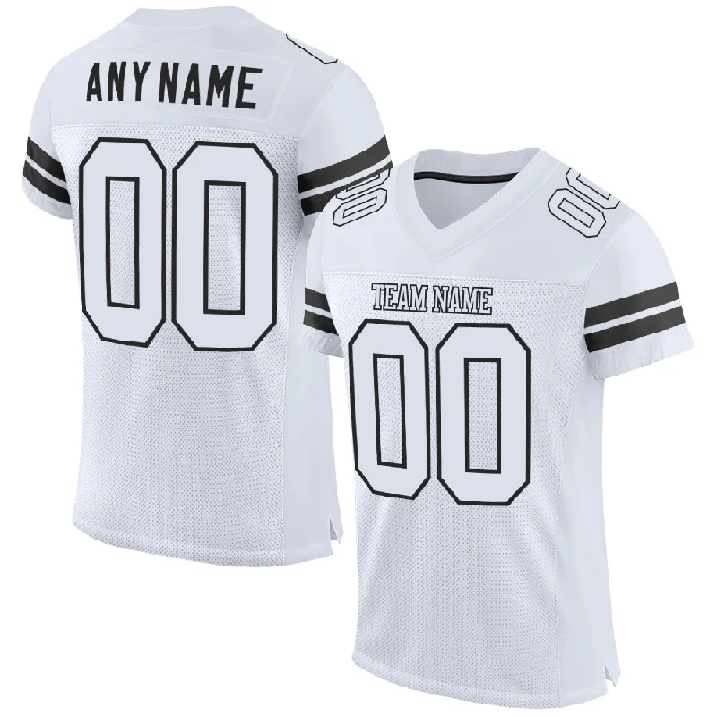 Football Jersey With Sportswear Aesthetic-Custom White White-Black Mesh Authentic Football Jersey