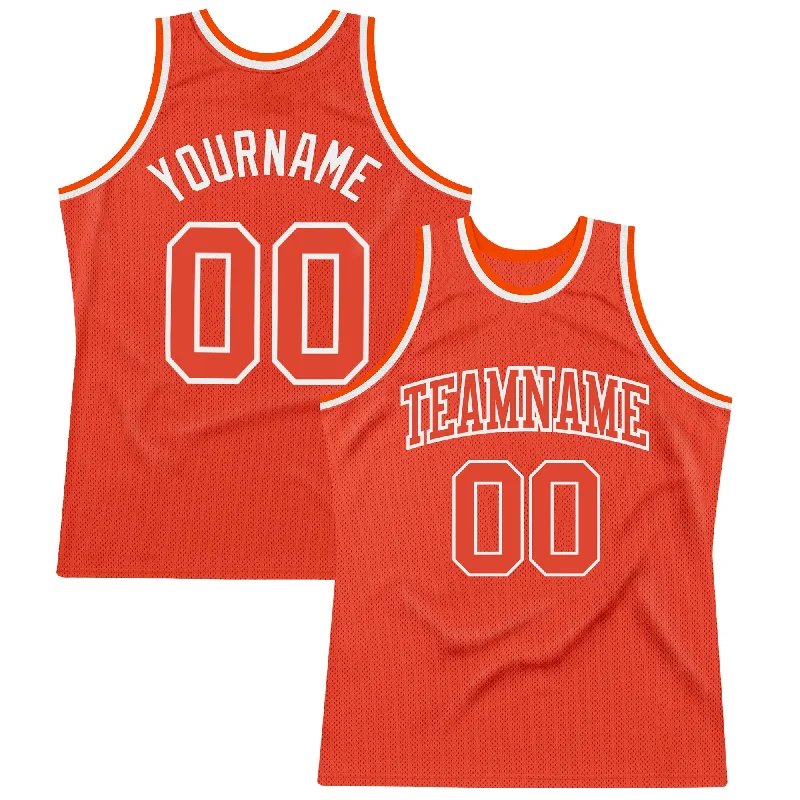 Basketball Jersey With Long Sleeves-Custom Orange Orange-White Authentic Throwback Basketball Jersey