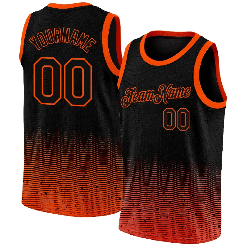 Basketball Jersey With Reinforced Neckline-Custom Black Orange Fade Fashion Authentic City Edition Basketball Jersey