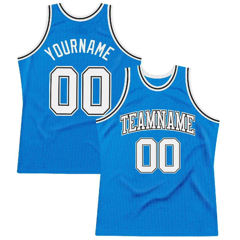 Basketball Jersey With Lightweight Padding-Custom Blue White-Black Authentic Throwback Basketball Jersey