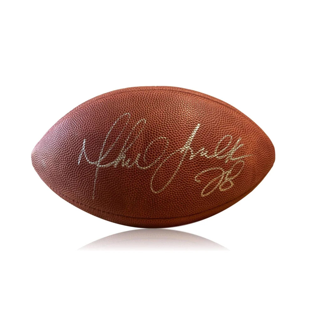 Rugby Offside-Marshall Faulk Signed Authentic NFL Football JSA COA Autograph Rams Colts La St. Louis