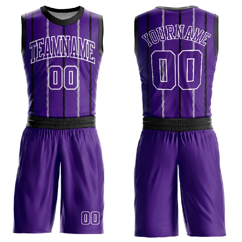 Basketball Jersey With Summer League Theme-Custom Purple Black-White Round Neck Sublimation Basketball Suit Jersey