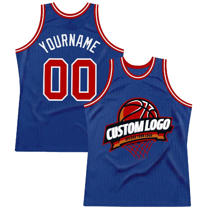 Basketball Jersey With Player Tribute-Custom Royal Red-White Authentic Throwback Basketball Jersey