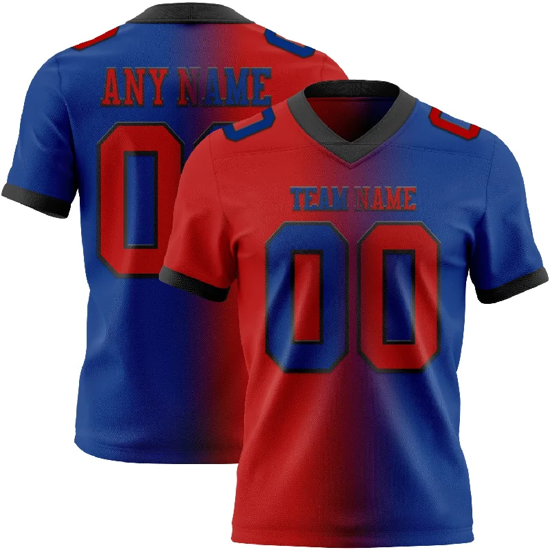 Football Jersey With Temperature Control-Custom Royal Red-Black Mesh Authentic Gradient Fashion Football Jersey