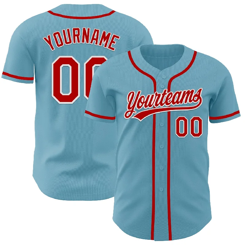 Baseball Jersey With Water Resistance-Custom Shadow Blue Red-White Authentic Baseball Jersey