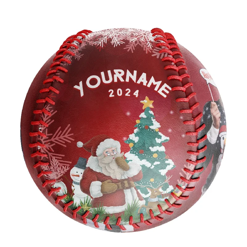 Baseball Catcher-Personalized Christmas Santa Claus Snowman Tree Photo Baseballs