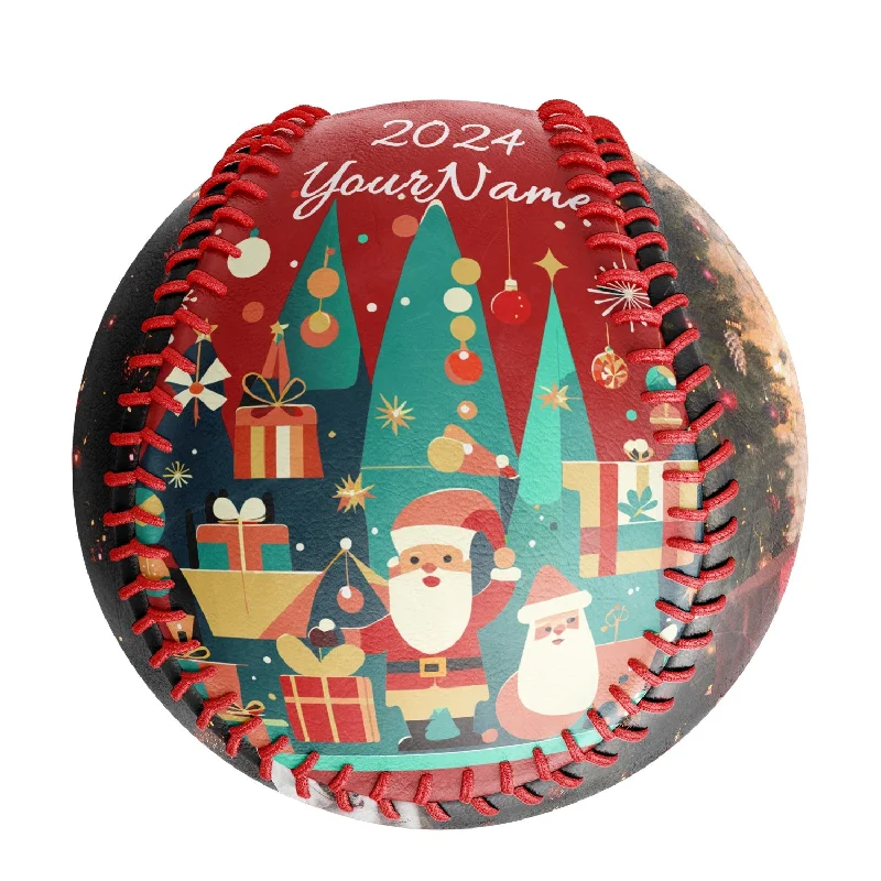 Baseball Relief Pitcher-Personalized Merry Christmas Santa Claus Gift Photo Baseballs