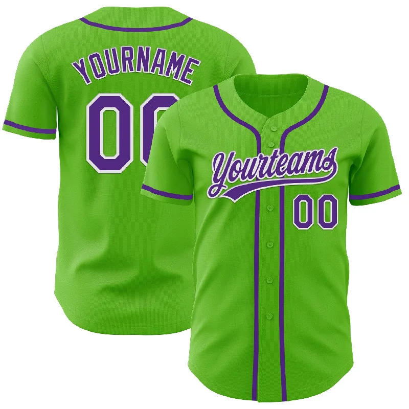 Baseball Jersey With Easy Wash Material-Custom Aurora Green Purple-White Authentic Baseball Jersey