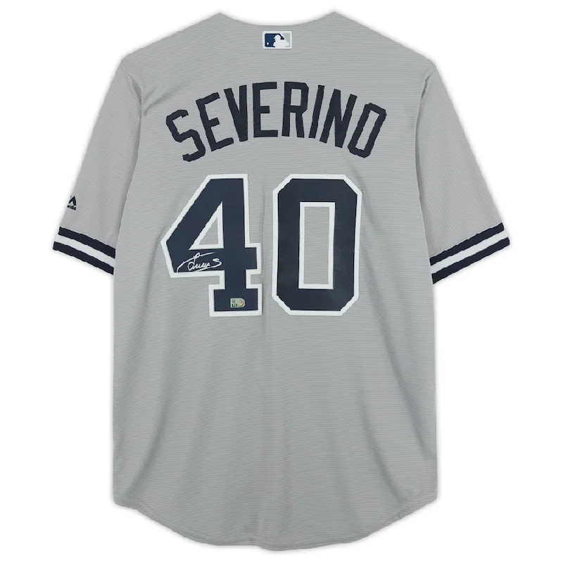 Baseball Jersey With Mesh Side Panels-Luis Severino Signed New York Yankees  Majestic Gray Replica Jersey (Fanatics)