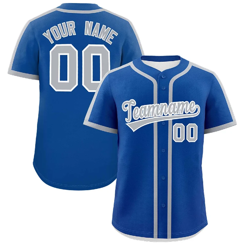 Baseball Jersey With Modern Look-Custom Royal Gray Personalized Classic Authentic Baseball Jersey