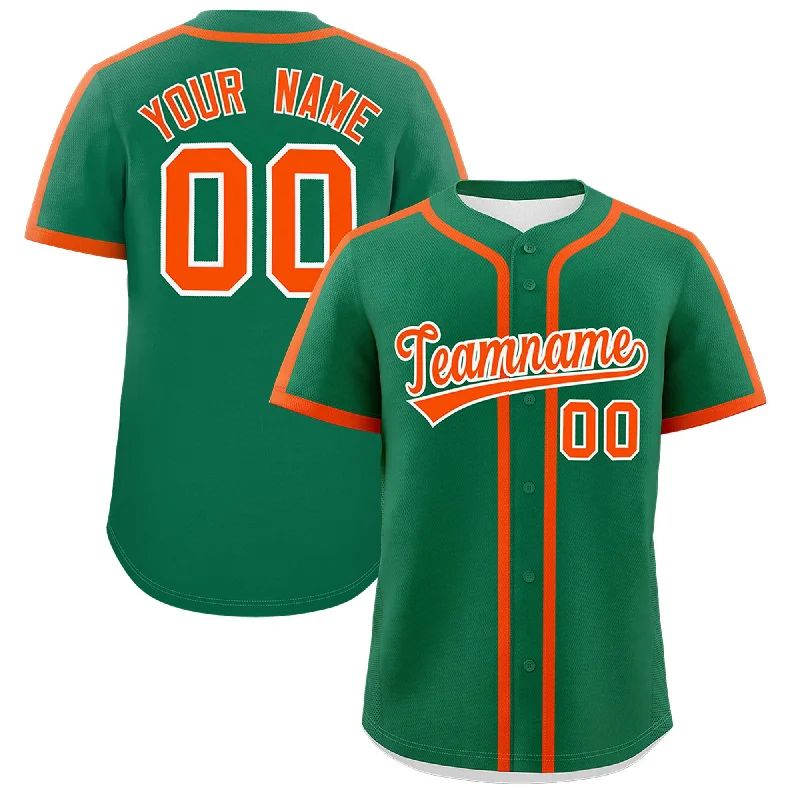 Baseball Jersey For Hot Weather-Custom Kelly Green Orange Personalized Classic Authentic Baseball Jersey