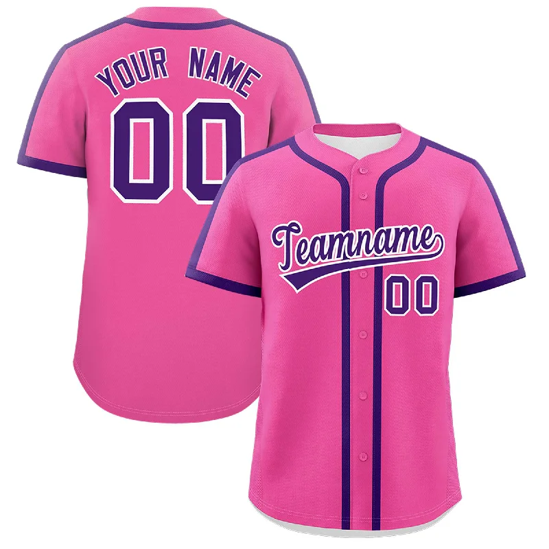 Baseball Jersey For Training-Custom Pink Purple Personalized Classic Authentic Baseball Jersey