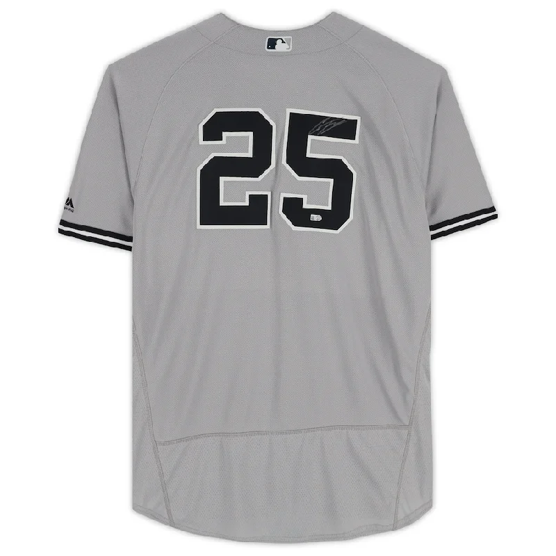 Baseball Jersey With Fade-Resistant Print-Gleyber Torres Signed New York Yankees Topps Gray Majestic Authentic Jersey (Fanatics)