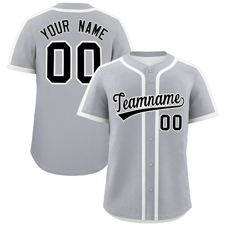 Baseball Jersey With Classic Pinstripes-Custom Gray White Personalized Classic Authentic Baseball Jersey