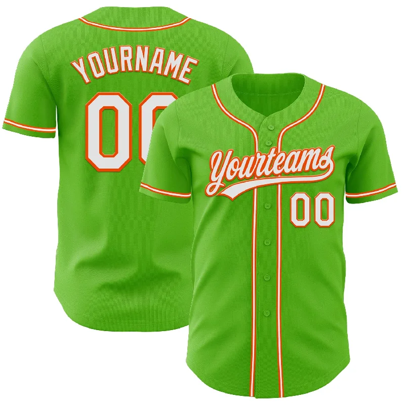 Baseball Jersey With Tear-Resistant Fabric-Custom Aurora Green White-Orange Authentic Baseball Jersey