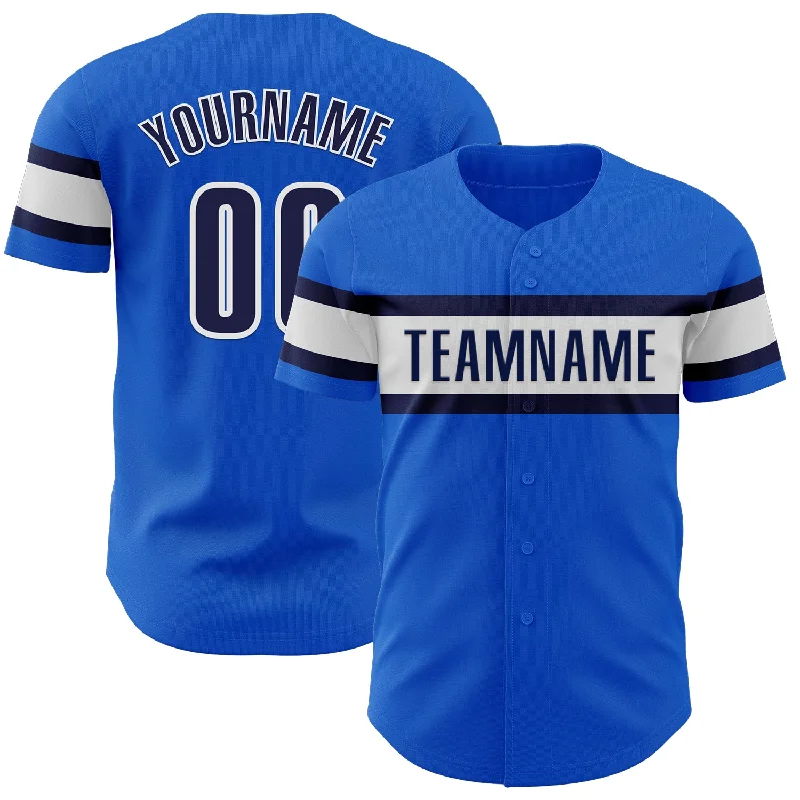 Baseball Jersey With Slim Fit-Custom Thunder Blue Navy-White Authentic Baseball Jersey