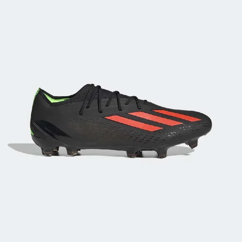 Football Shoes With Hyperbounce Tech-All Gender X SpeedPortal 1 FG Soccer Shoe- Core Black/Solar Red/Solar Green