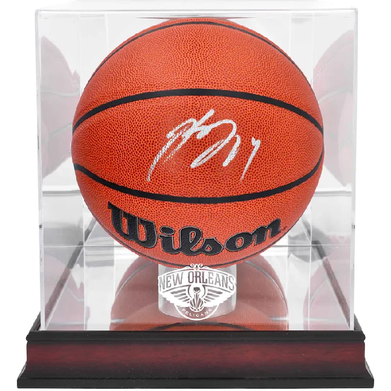 Basketball Knee Pad-Brandon Ingram Signed New Orleans Pelicans  Wilson Replica Basketball with Mahogany Team Logo Display Case (Fanatics)