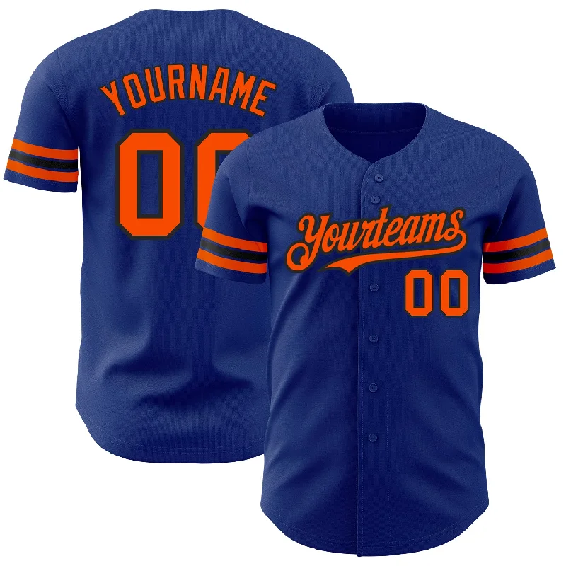 Baseball Jersey For Sports Fans-Custom Royal Orange-Black Authentic Baseball Jersey