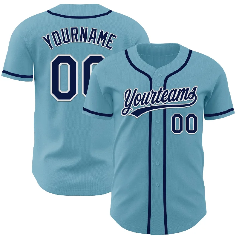 Baseball Jersey With Quick-Dry Material-Custom Shadow Blue Navy-White Authentic Baseball Jersey