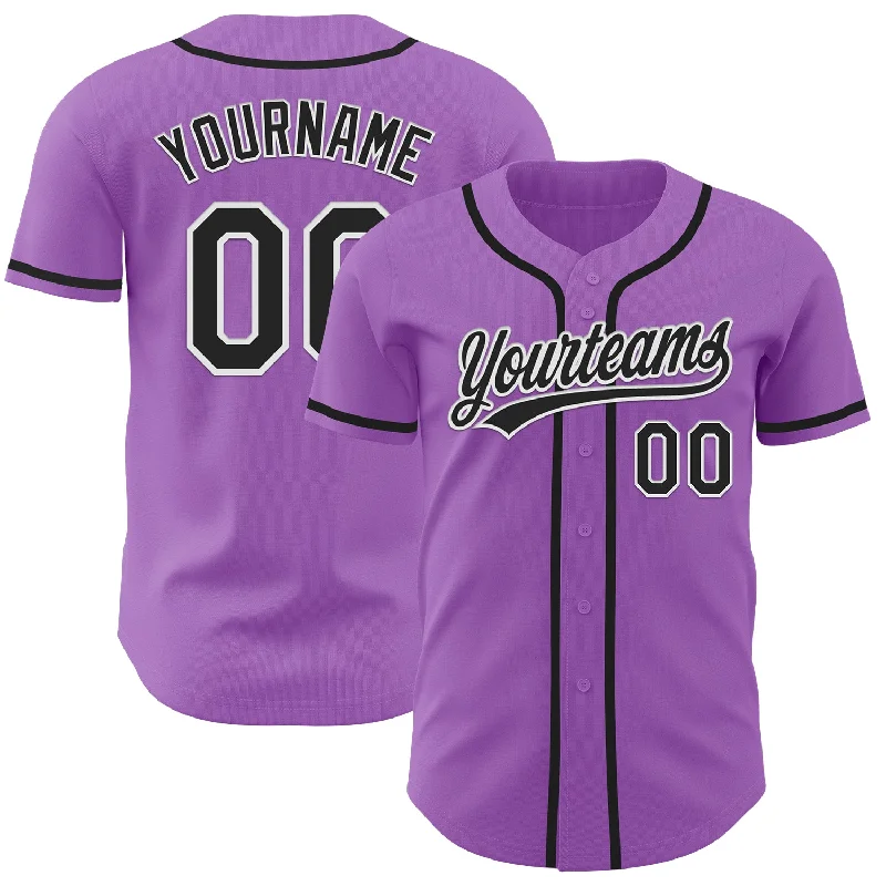 Baseball Jersey With City Edition-Custom Medium Purple Black-White Authentic Baseball Jersey