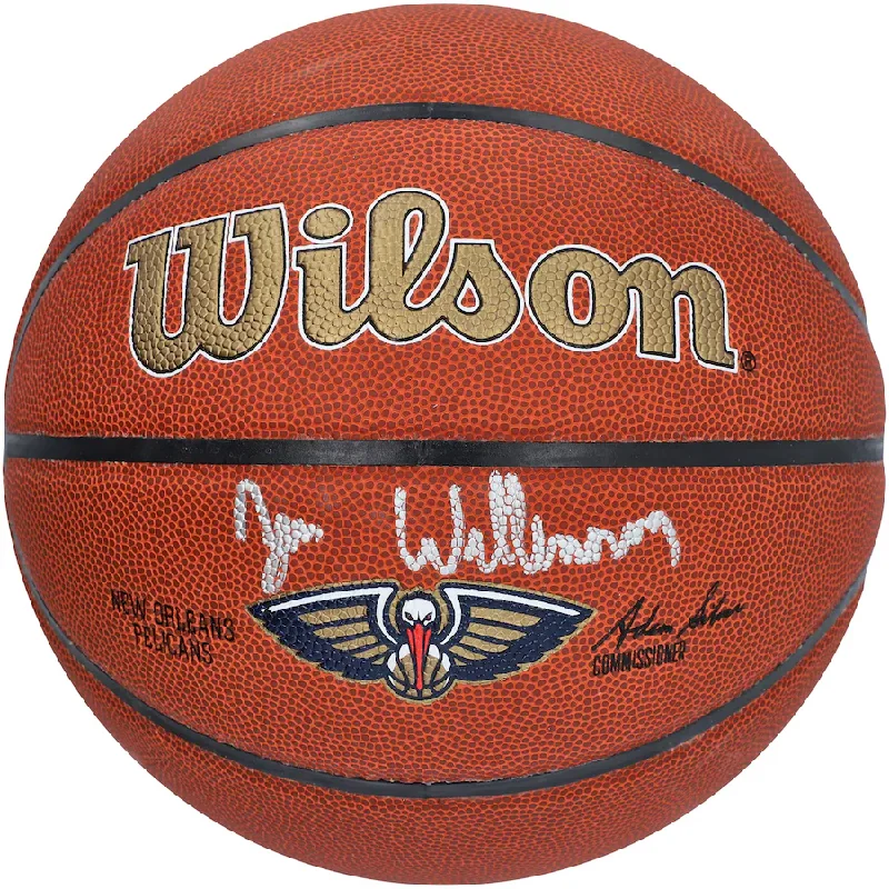 Basketball Nutrition-Zion Williamson Signed New Orleans Pelicans  Wilson Team Logo Basketball - Silver Ink (Fanatics)