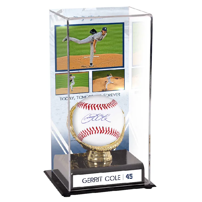 Baseball Power Pitching-Gerrit Cole Signed New York Yankees Baseball and Sublimated Yankees Debut Display Case (Fanatics)