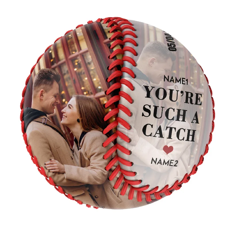 Baseball Coaching Tips-You're Such A Catch Personalized Anniversary Name Date Photo Baseballs