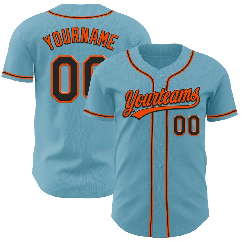 Baseball Jersey For High School-Custom Shadow Blue Black-Orange Authentic Baseball Jersey