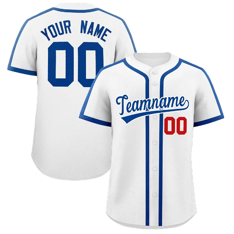 Baseball Jersey With Recycled Polyester-Custom White Royal Personalized Classic Authentic Baseball Jersey