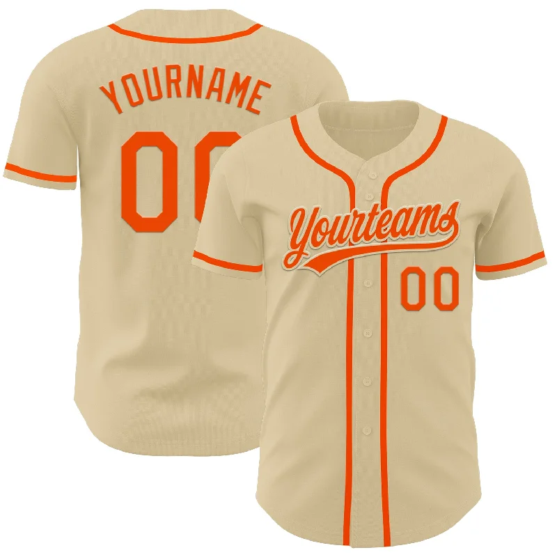 Baseball Jersey With Ultra-Breathable Mesh-Custom Sand Orange Authentic Baseball Jersey