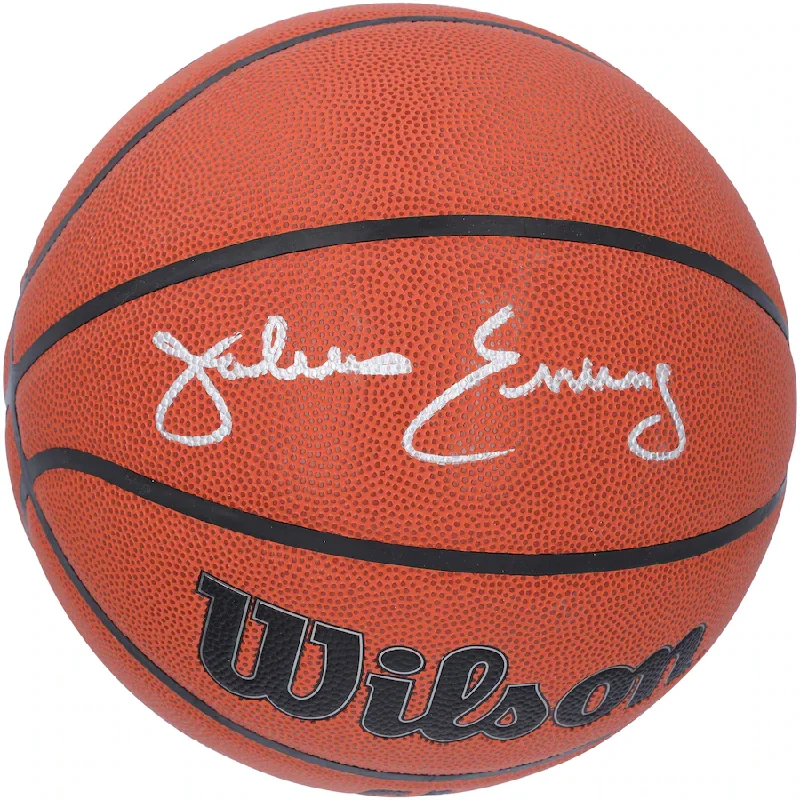 Basketball Arm Sleeve-Julius Erving  Signed Philadelphia 76ers  Wilson Authentic Series Indoor/Outdoor Basketball (Fanatics)