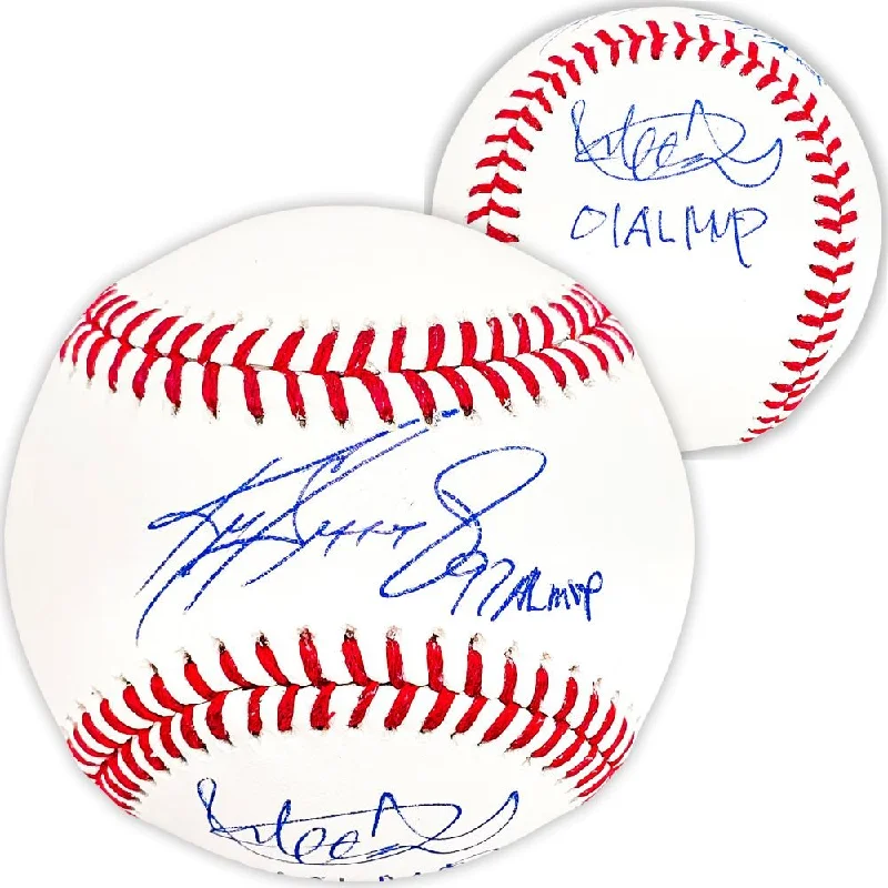 Baseball Spin Rate-Ken Griffey Jr Ichiro Suzuki Mariners Signed Official Baseball MVP Insc BAS