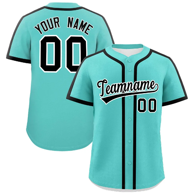 Baseball Jersey With Metallic Numbers-Custom Bright Green Black Personalized Classic Authentic Baseball Jersey