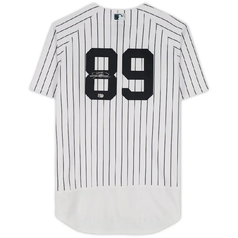 Baseball Jersey With Player Name-Jasson Dominguez New York Yankees Autographed White Nike Authentic Jersey (Fanatics)