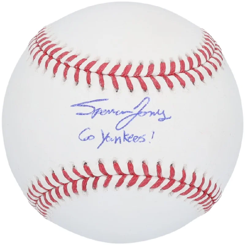 Baseball Strike Zone-Spencer Jones Signed Official MLB Baseball with "Go Yankees" Inscription - New York Yankees (Fanatics)