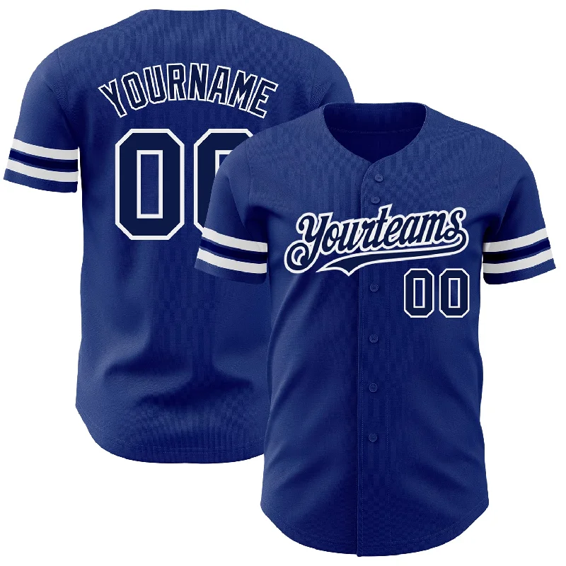 Baseball Jersey For Casual Wear-Custom Royal Navy-White Authentic Baseball Jersey