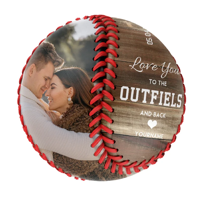 Baseball Glove Reviews-Love You To The Outfiels And Back Personalized Anniversary Name Date Photo Baseballs