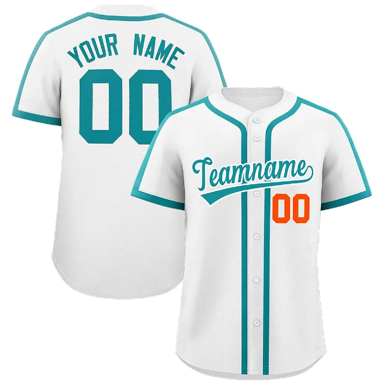 Baseball Jersey With Retro Style-Custom White Aqua Personalized Classic Authentic Baseball Jersey