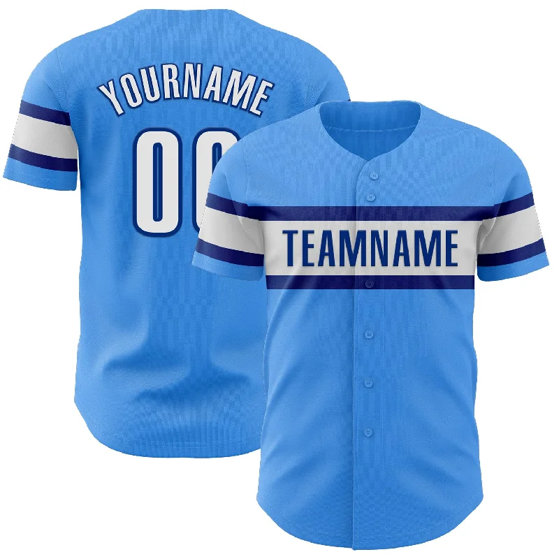 Baseball Jersey With Retro Style-Custom Electric Blue White-Royal Authentic Baseball Jersey