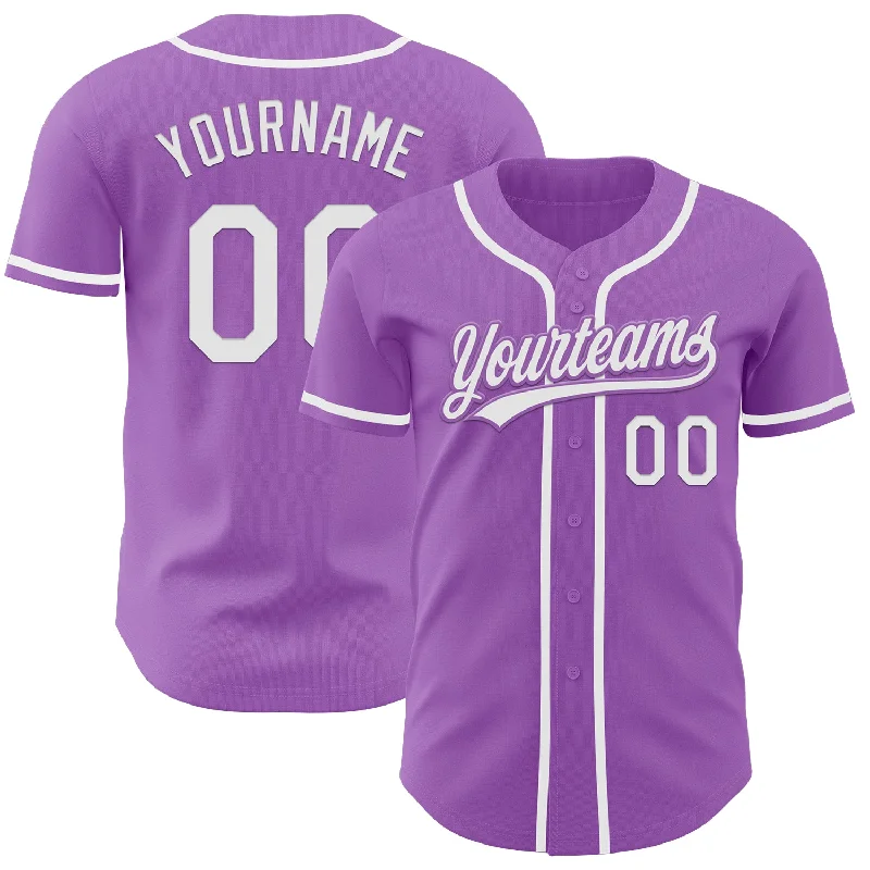 Baseball Jersey With Distressed Look-Custom Medium Purple White Authentic Baseball Jersey