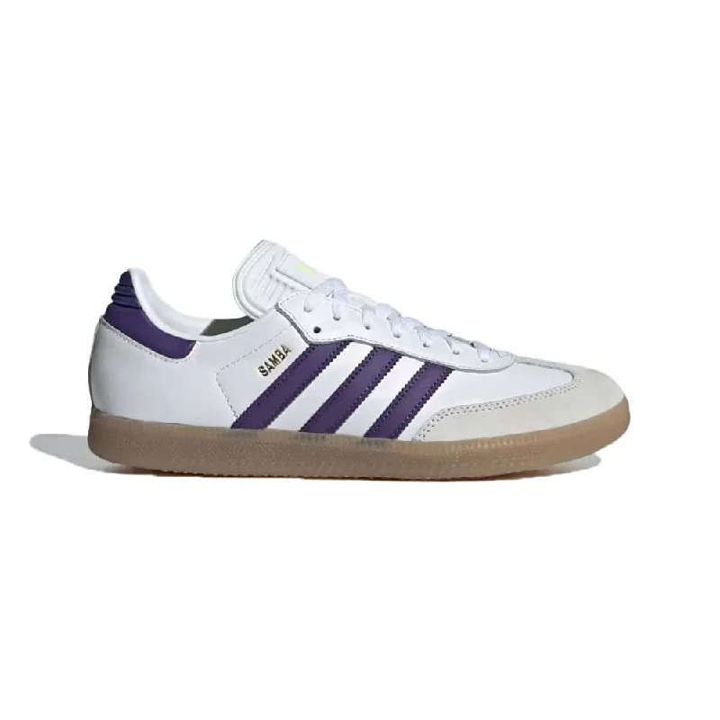 Football Shoes With Lightweight Design-Samba Messi Indoor Soccer Shoe - Footwear White/University Purple/Gum - Regular (D)